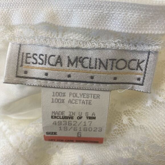 Jessica McClintock vintage 90’s ivory white lace Victorian wedding dress 6 - Picture 10 of 10